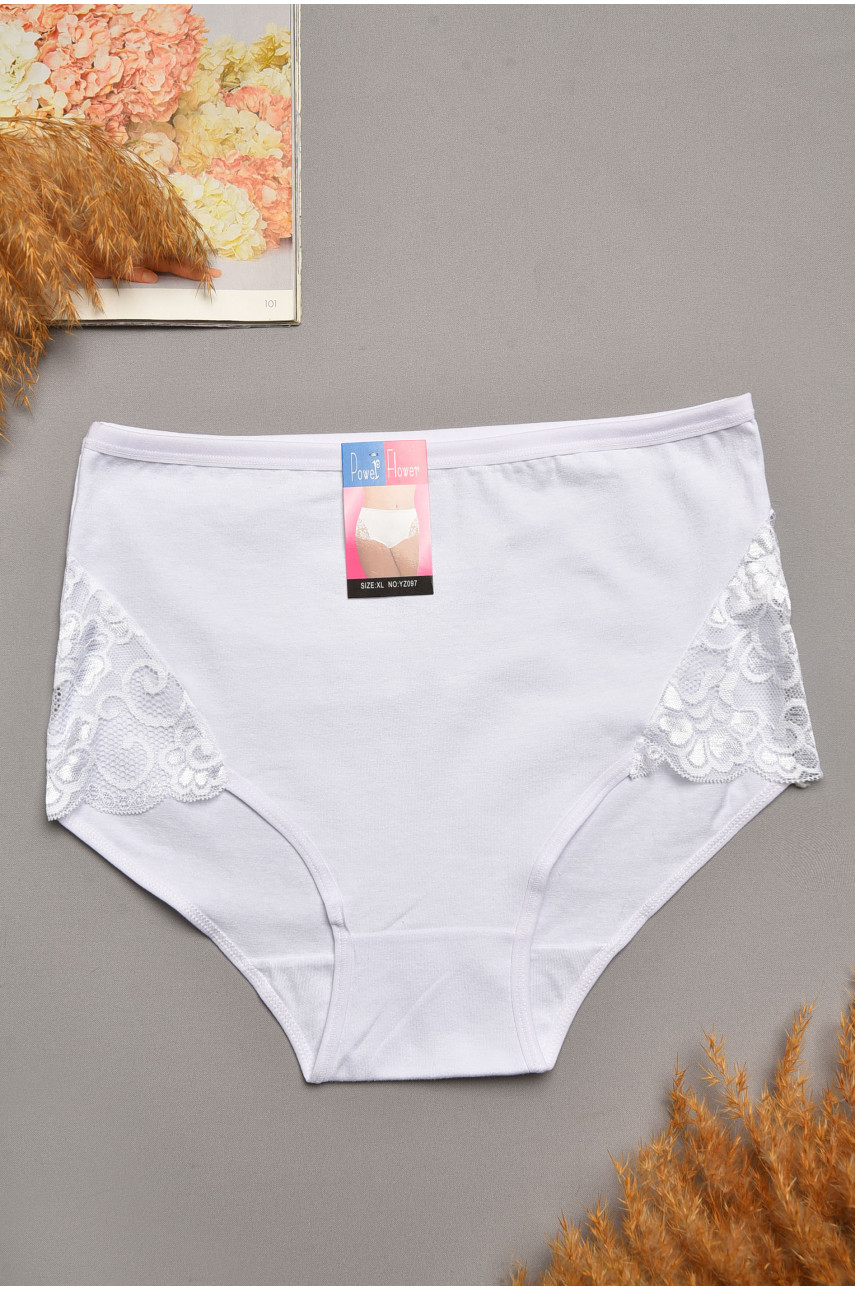 Трусы женские полубатальные белого цвета 097 207971