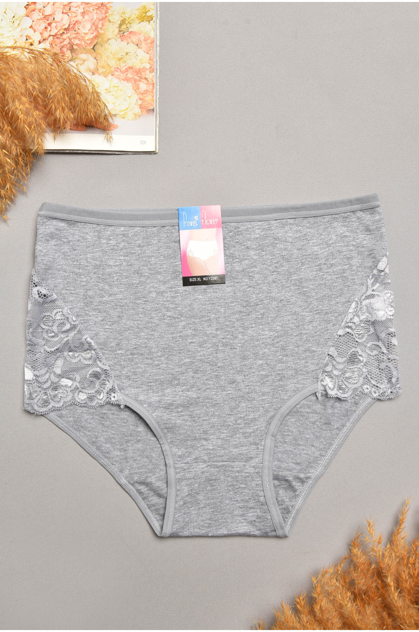 Трусы женские полубатальные серого цвета 097 207972
