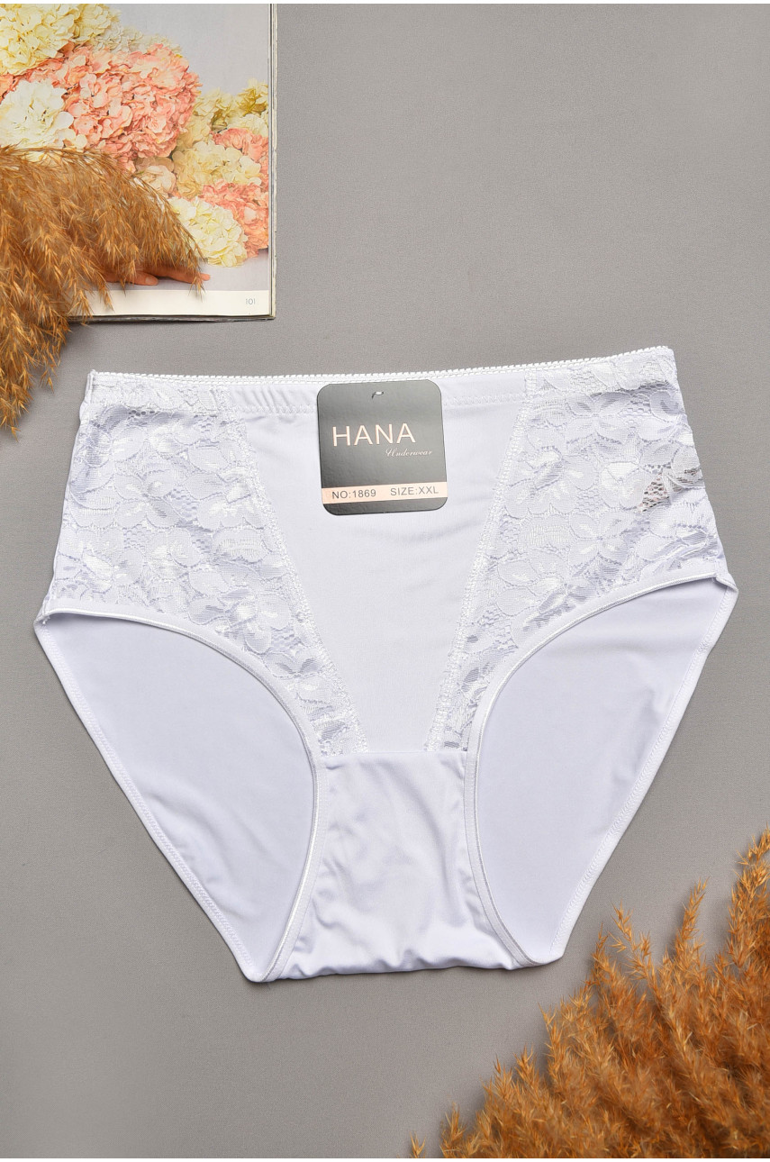 Трусы женские полубатальные белого цвета 1869 207975