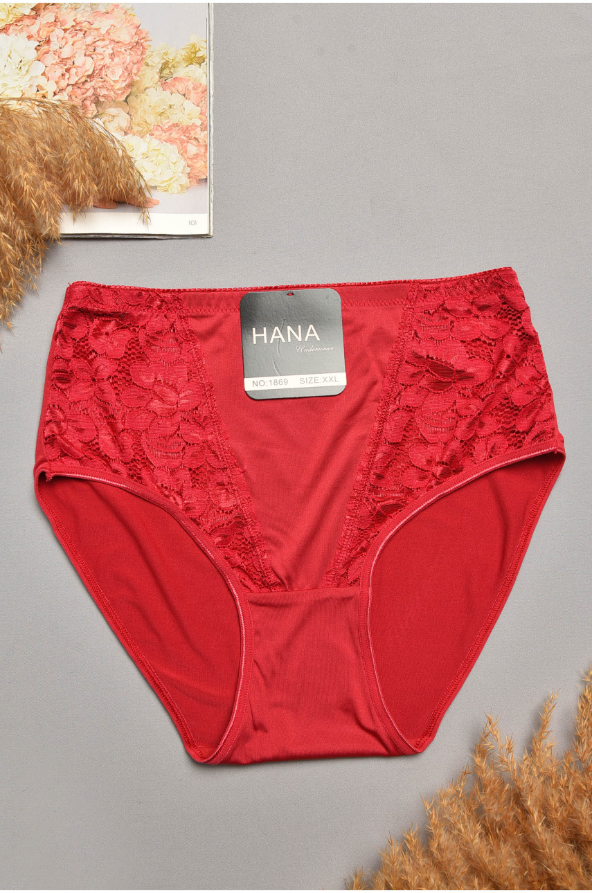 Трусы женские полубатальные бордового цвета 1869 207976