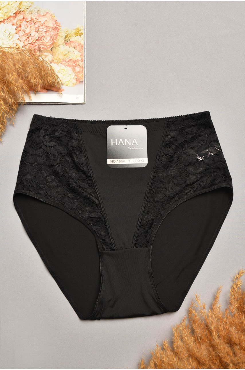 Трусы женские полубатальные черного цвета 1869 207979