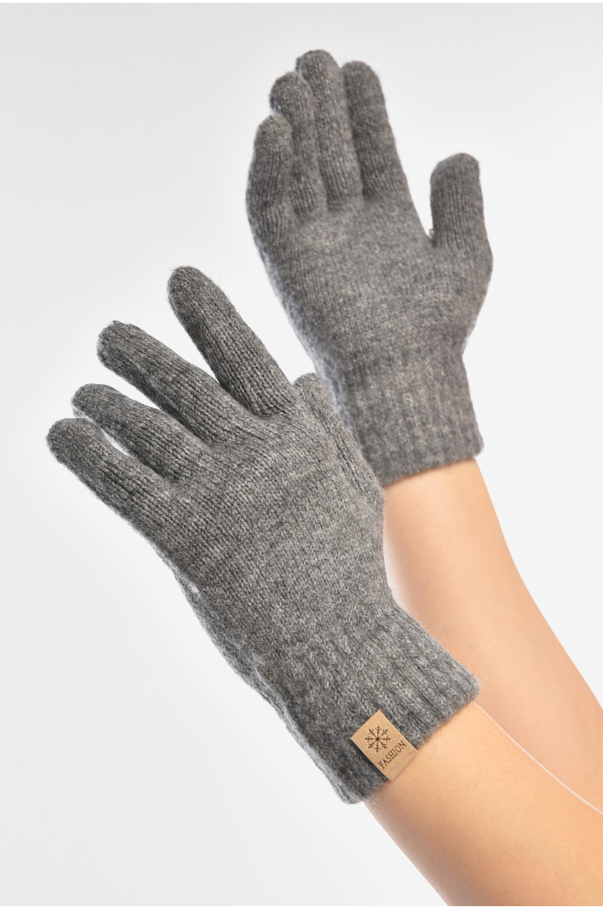 Перчатки женские трикотажные тёмно-серого цвета 3842 208004