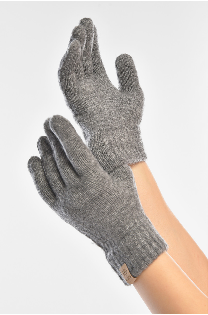Перчатки женские трикотажные тёмно-серого цвета 3842 208004