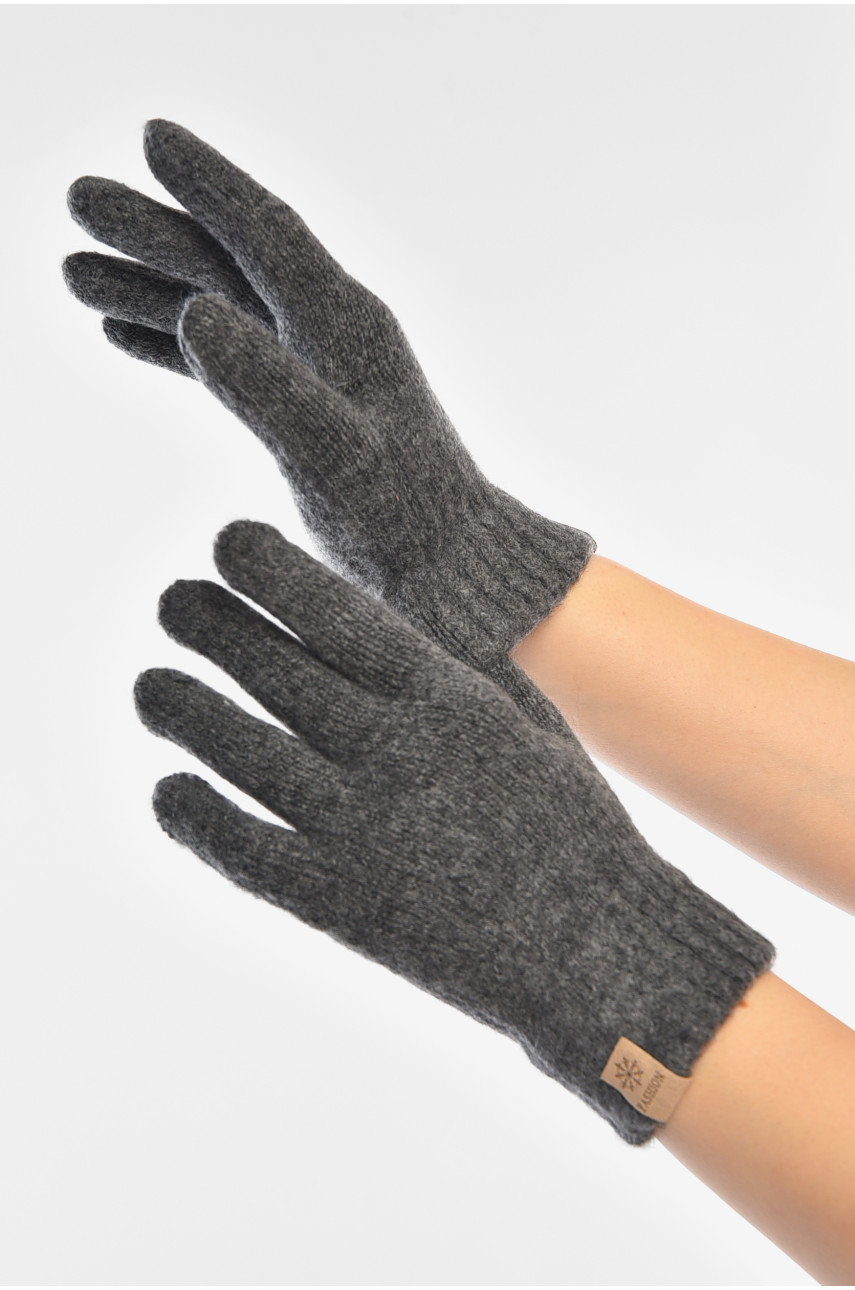 Перчатки женские трикотажные тёмно-серого цвета 3842 208005