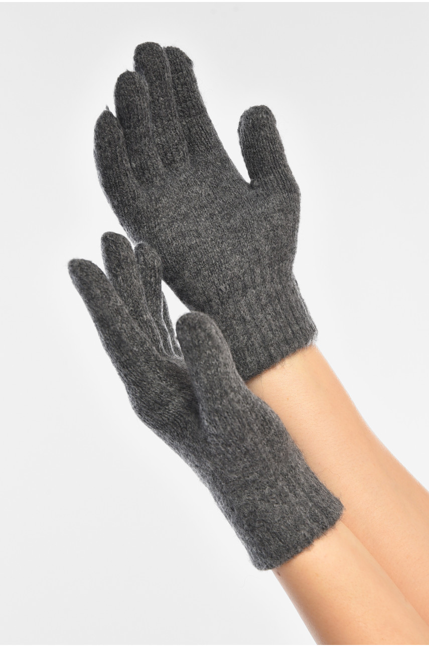 Перчатки женские трикотажные тёмно-серого цвета 3842 208005