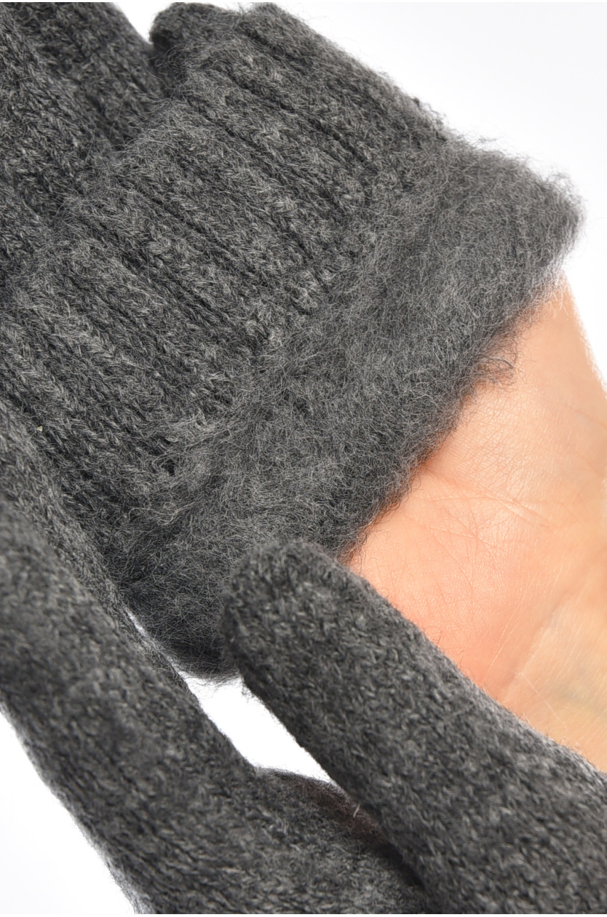 Перчатки женские трикотажные тёмно-серого цвета 3842 208005