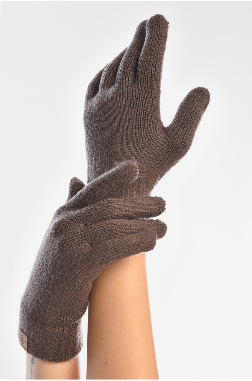 Перчатки женские трикотажные тёмно-сиреневого цвета 3842 208006