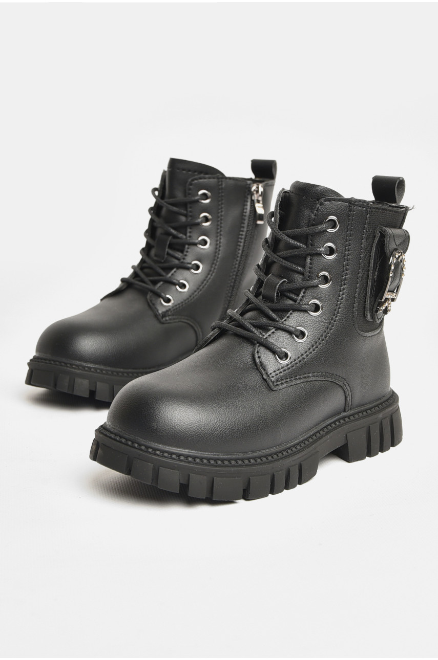 Ботинки детские для девочки еврозима черного цвета 803В-1 208007