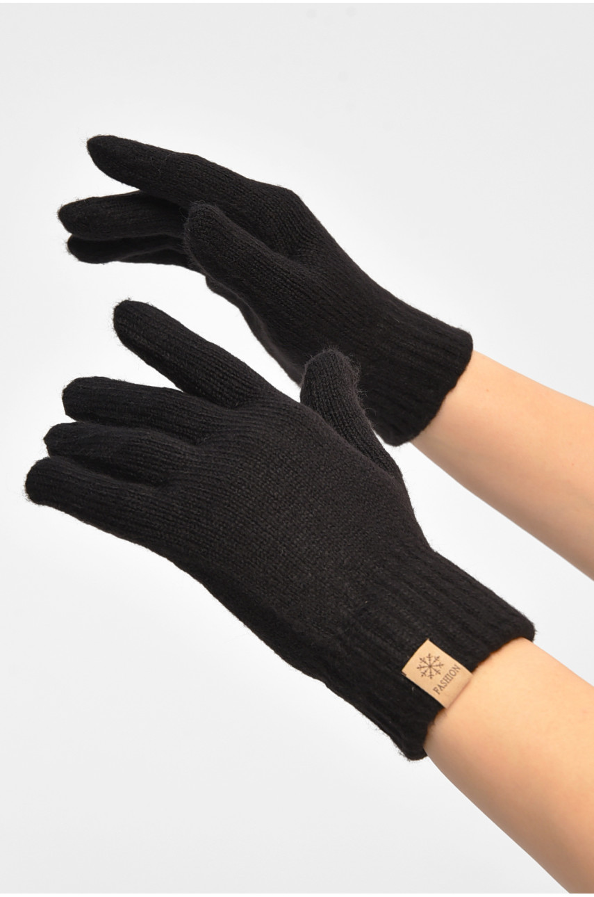 Перчатки женские трикотажные черного цвета 3842 208008