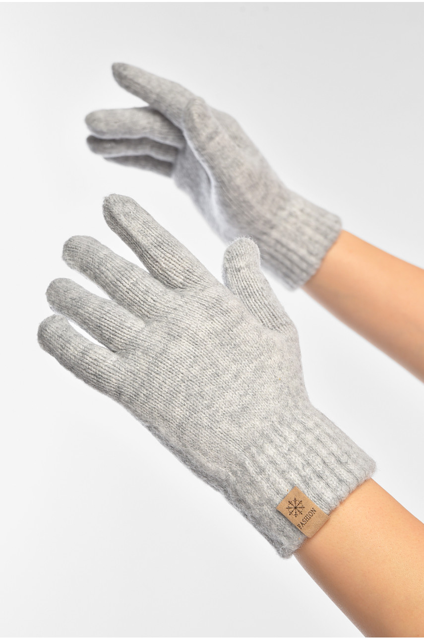 Перчатки женские трикотажные светло-серого цвета 3842 208010