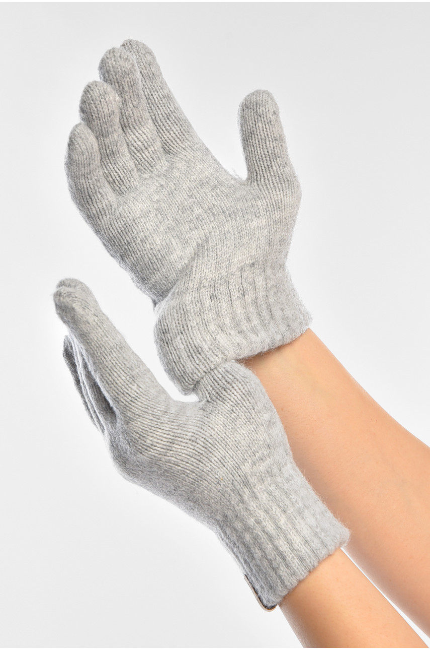 Перчатки женские трикотажные светло-серого цвета 3842 208010
