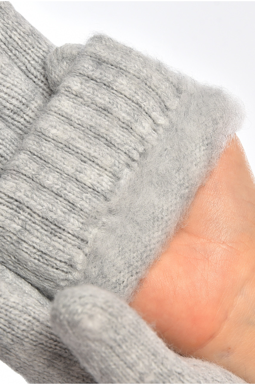 Перчатки женские трикотажные светло-серого цвета 3842 208010