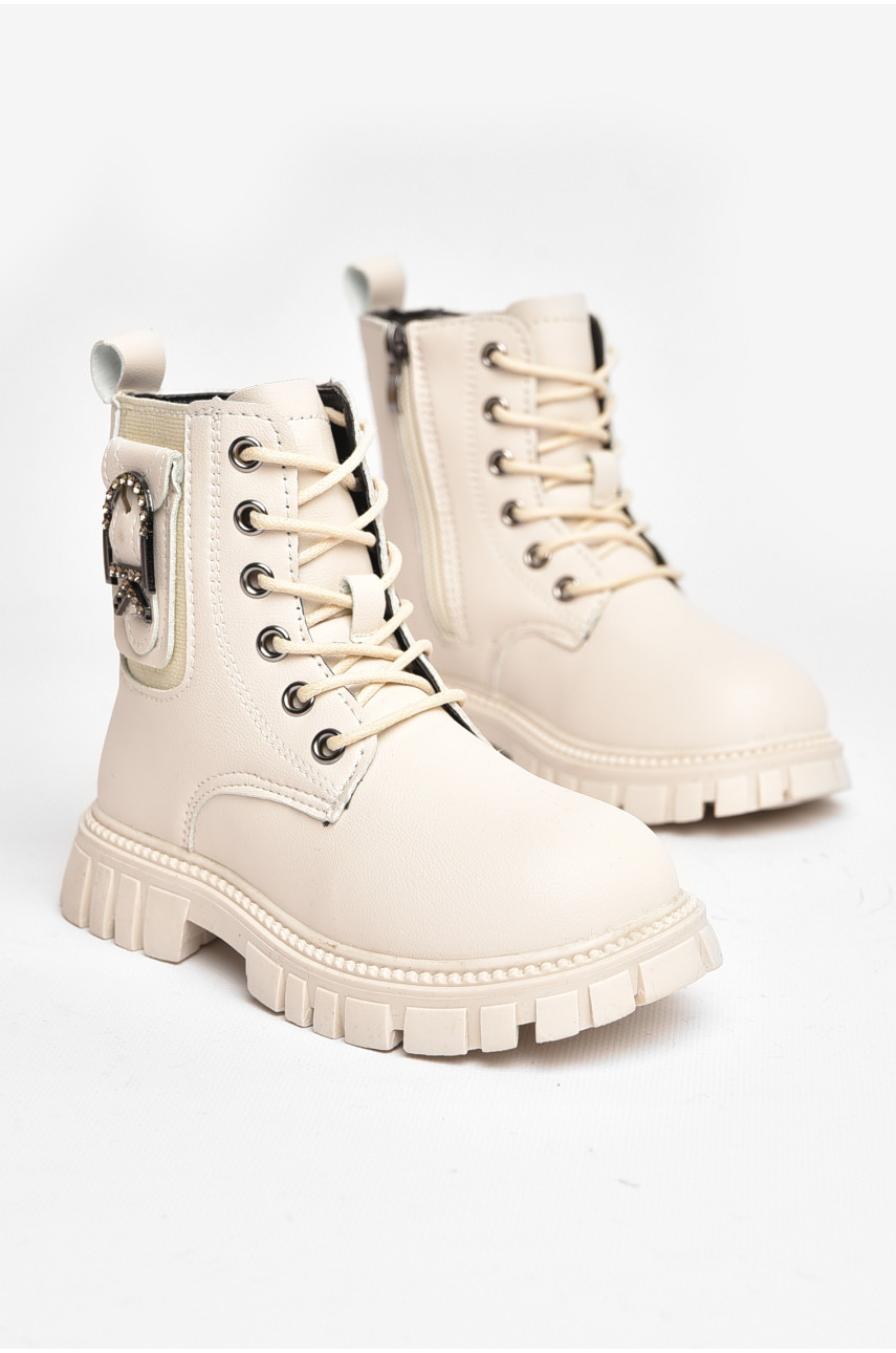 Ботинки детские для девочки еврозима молочного цвета 803В-11 208011