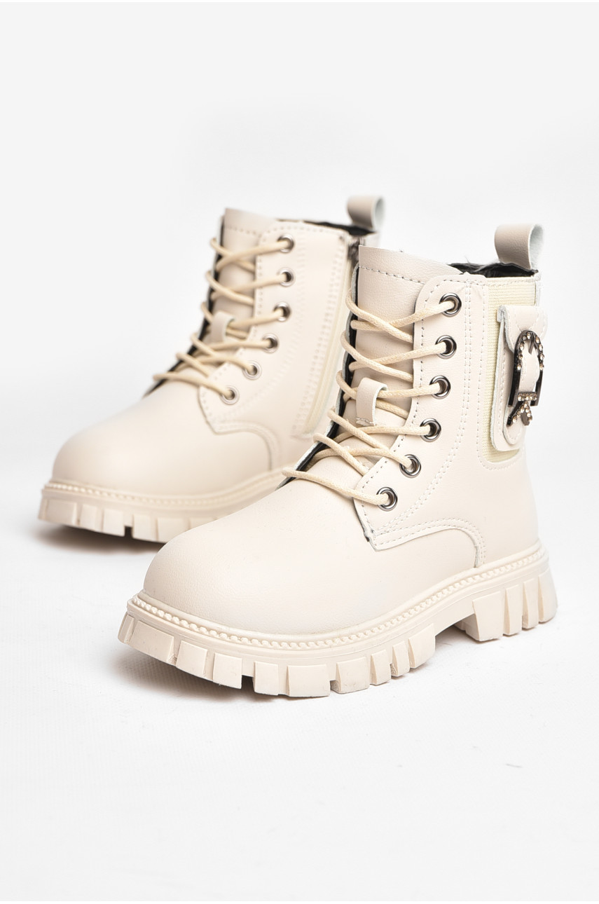 Ботинки детские для девочки еврозима молочного цвета 803В-11 208011