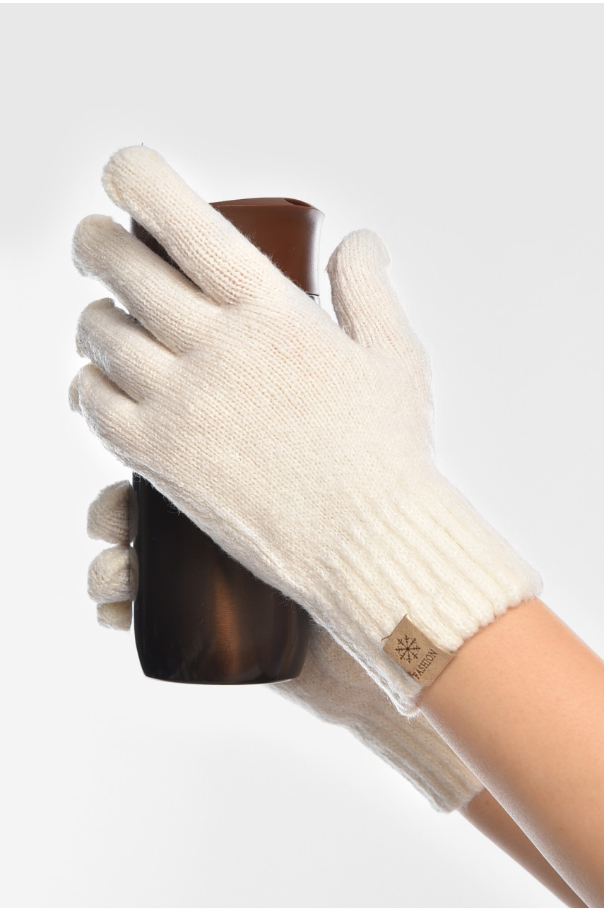Перчатки женские трикотажные белого цвета 3842 208012