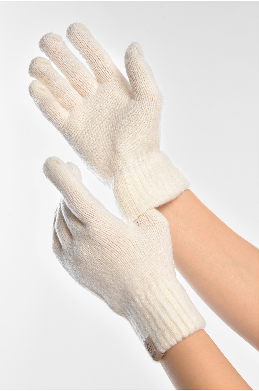 Перчатки женские трикотажные белого цвета 3842 208012