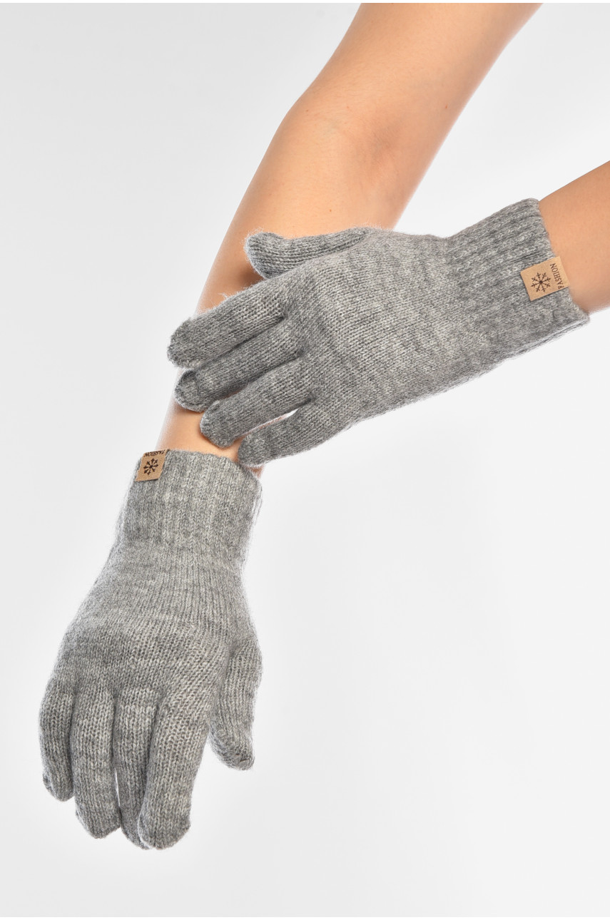 Перчатки женские трикотажные серого цвета 3842 208013