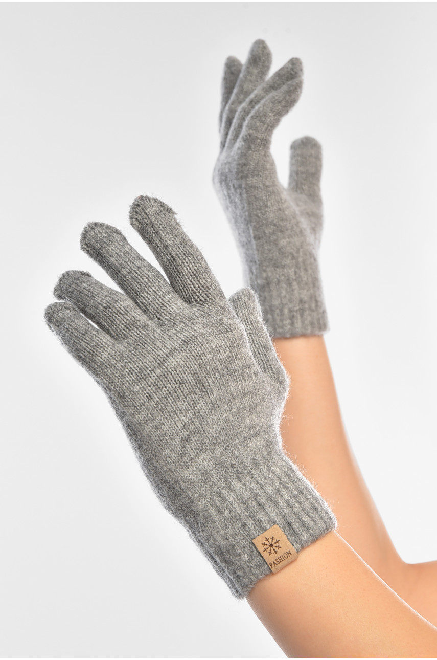 Перчатки женские трикотажные серого цвета 3842 208013
