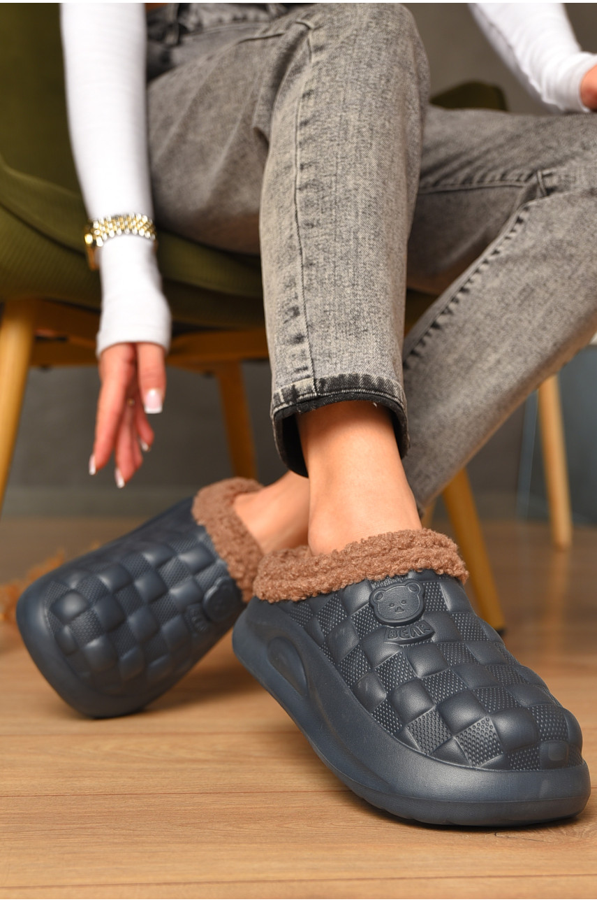 Галоши без задника утепленные темно-синего цвета 604 208028