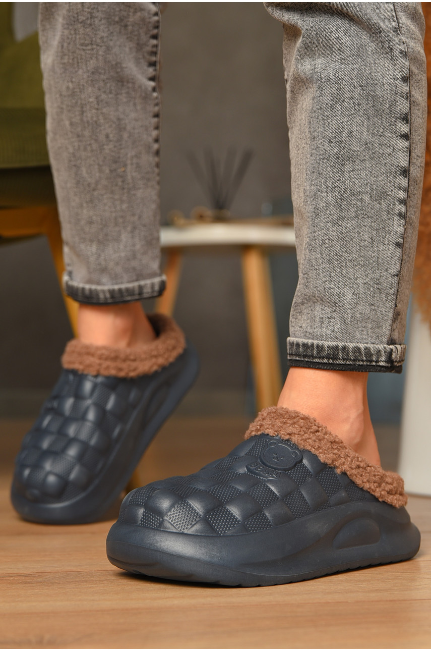 Галоши без задника утепленные темно-синего цвета 604 208028