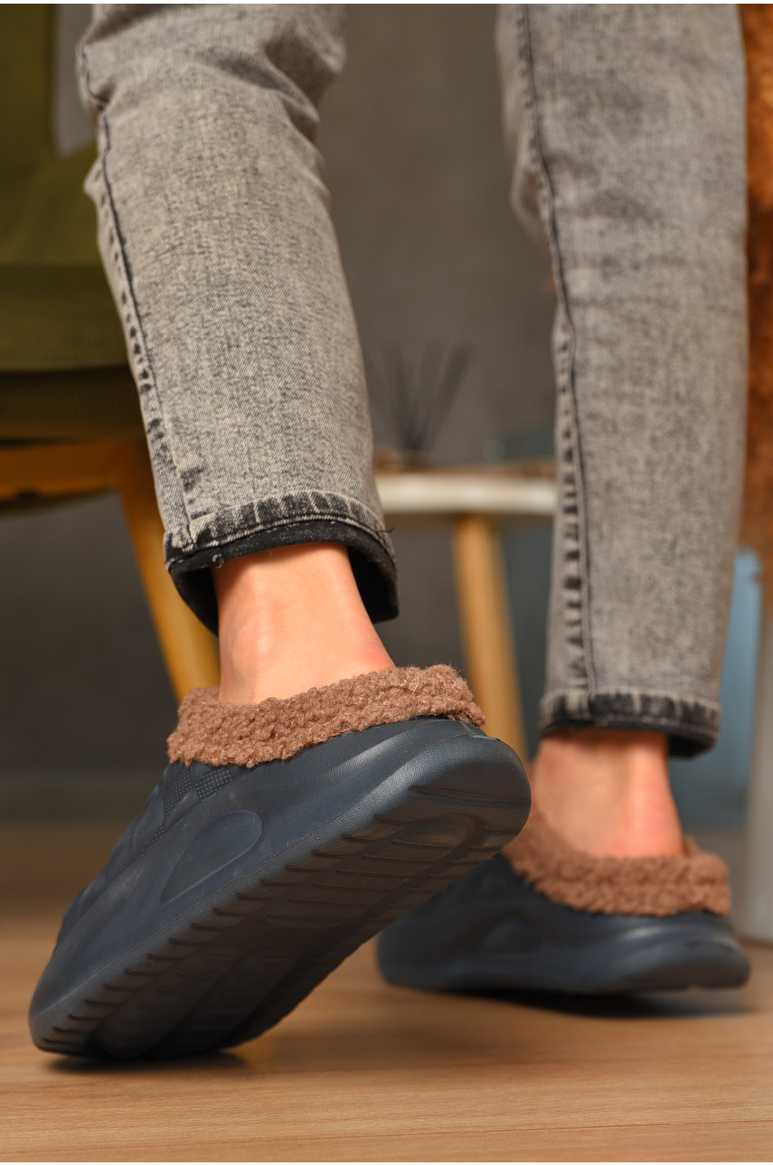 Галоши без задника утепленные темно-синего цвета 604 208028 Галоши без задника утепленные темно-синего цвета 604 208028