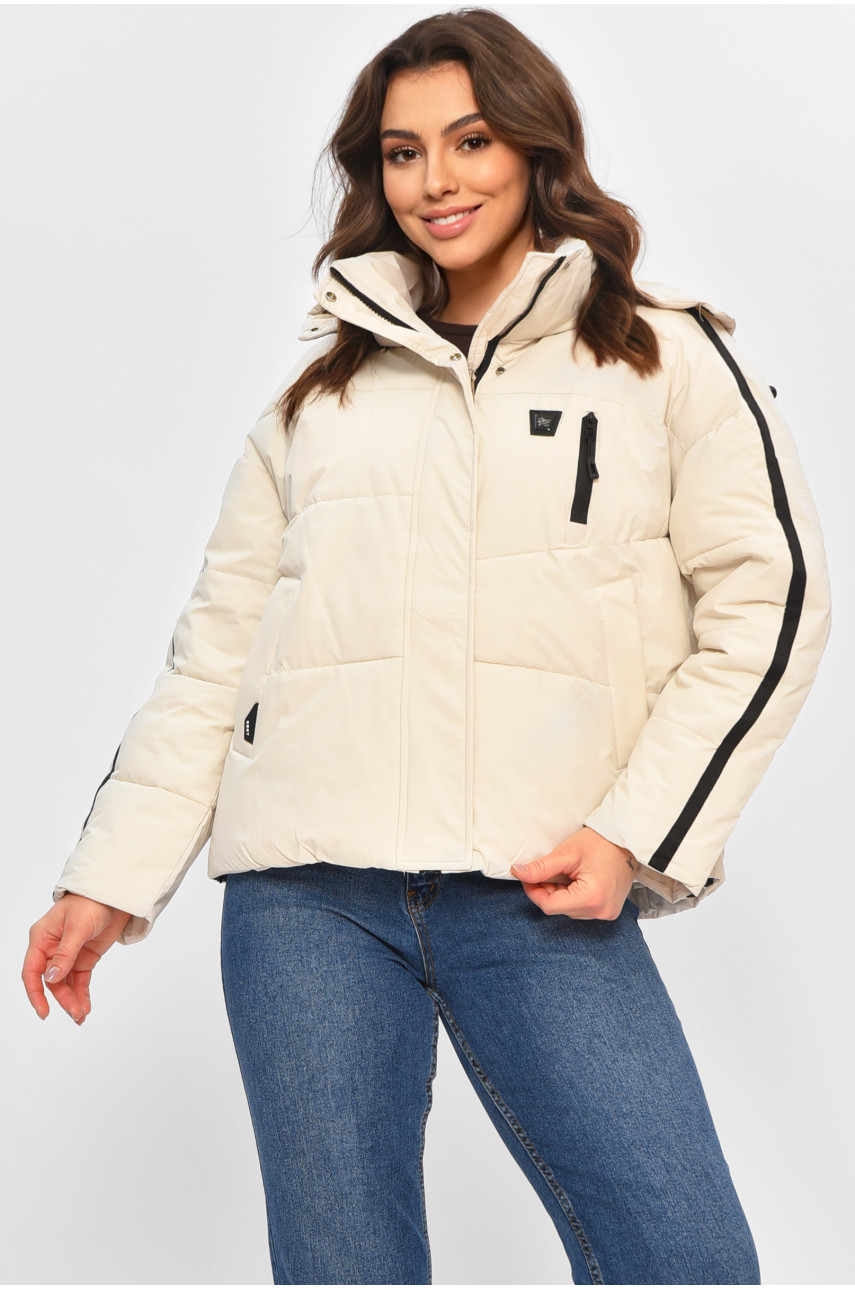Куртка женская демисезонная белого цвета 866 208029