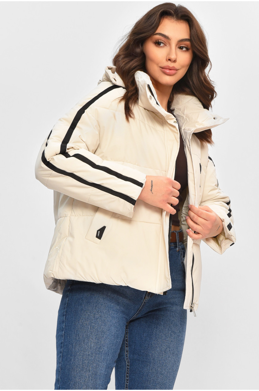Куртка женская демисезонная белого цвета 866 208029