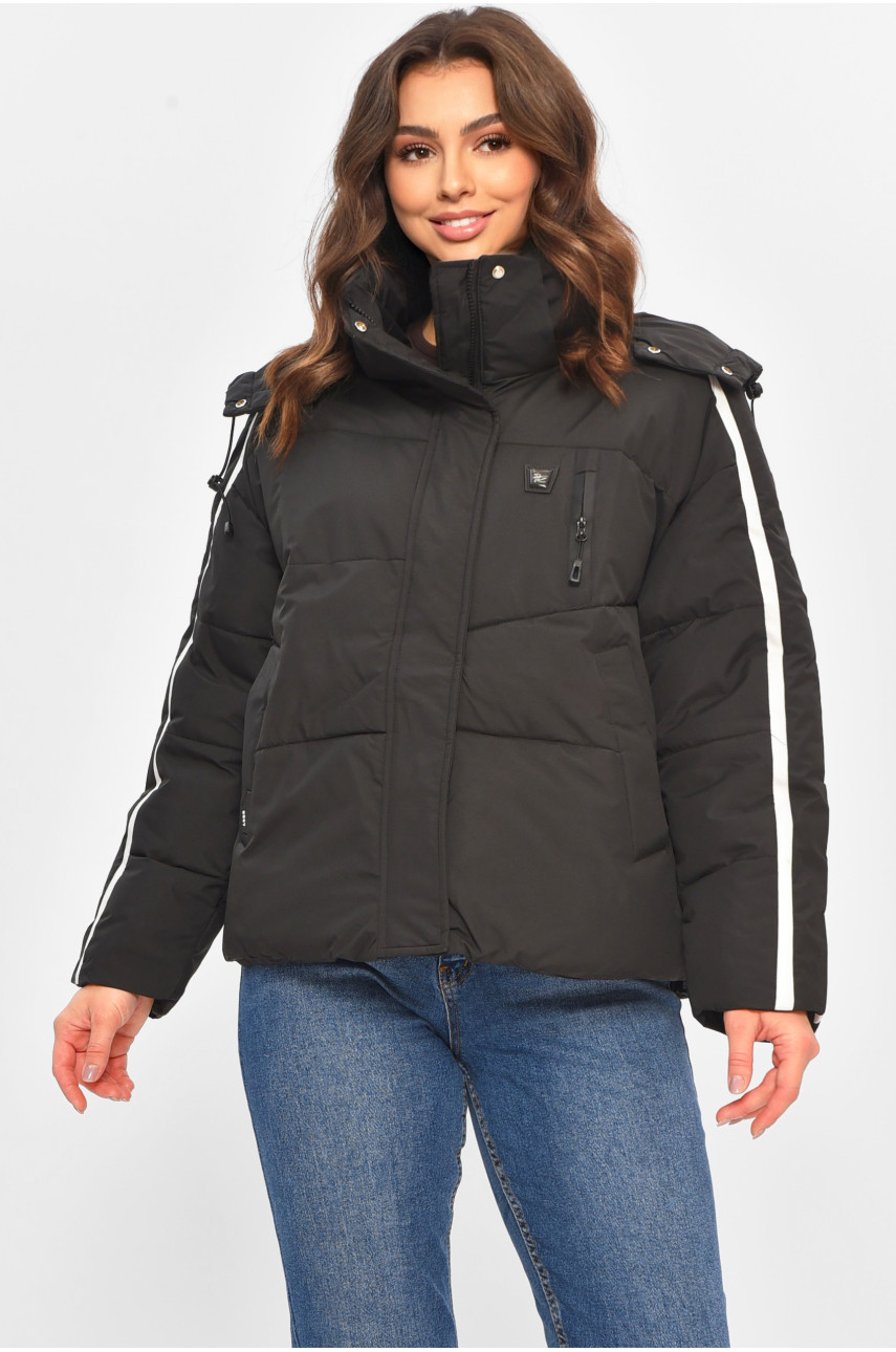 Куртка жіноча демісезонна чорного кольору 866 208036