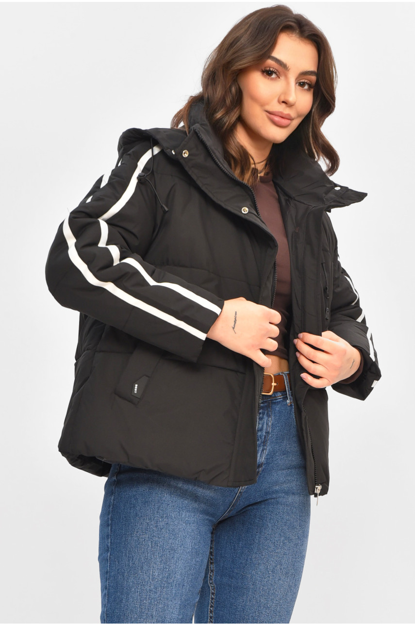 Куртка жіноча демісезонна чорного кольору 866 208036