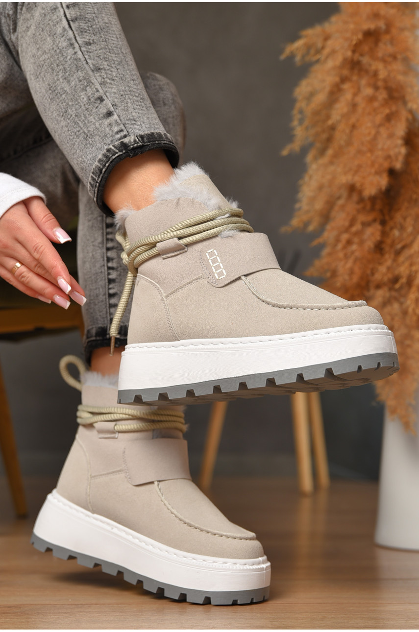 Угги женские на меху светло-серого цвета СМ-7 208047