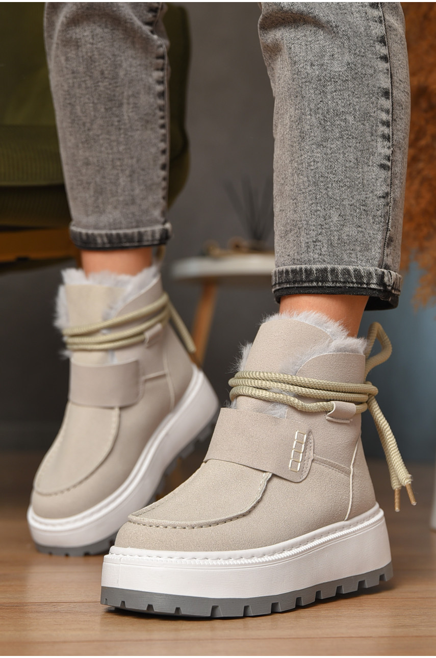 Угги женские на меху светло-серого цвета СМ-7 208047