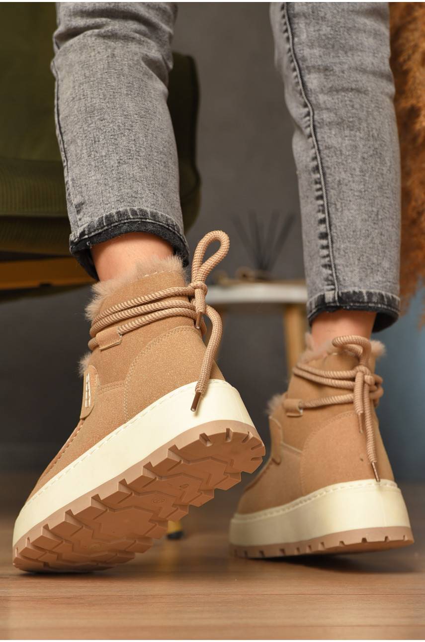 Угги женские на меху бежевого цвета СМ-7 208048