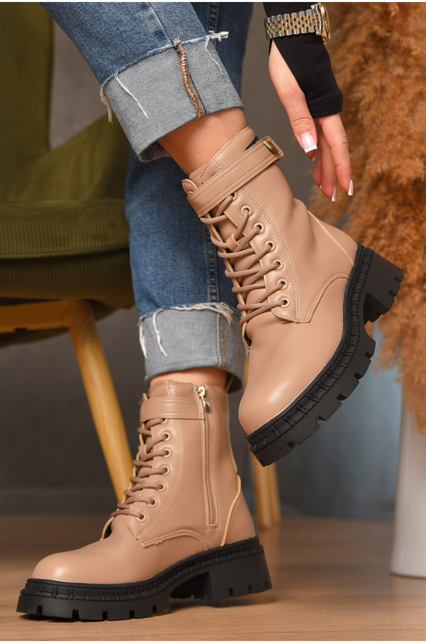 Ботинки женские зимние бежевого цвета Z 6-3 208051
