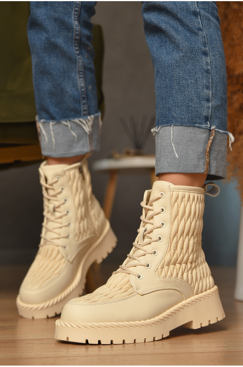 Ботинки женские зимние бежевого цвета Z 50-2 208053