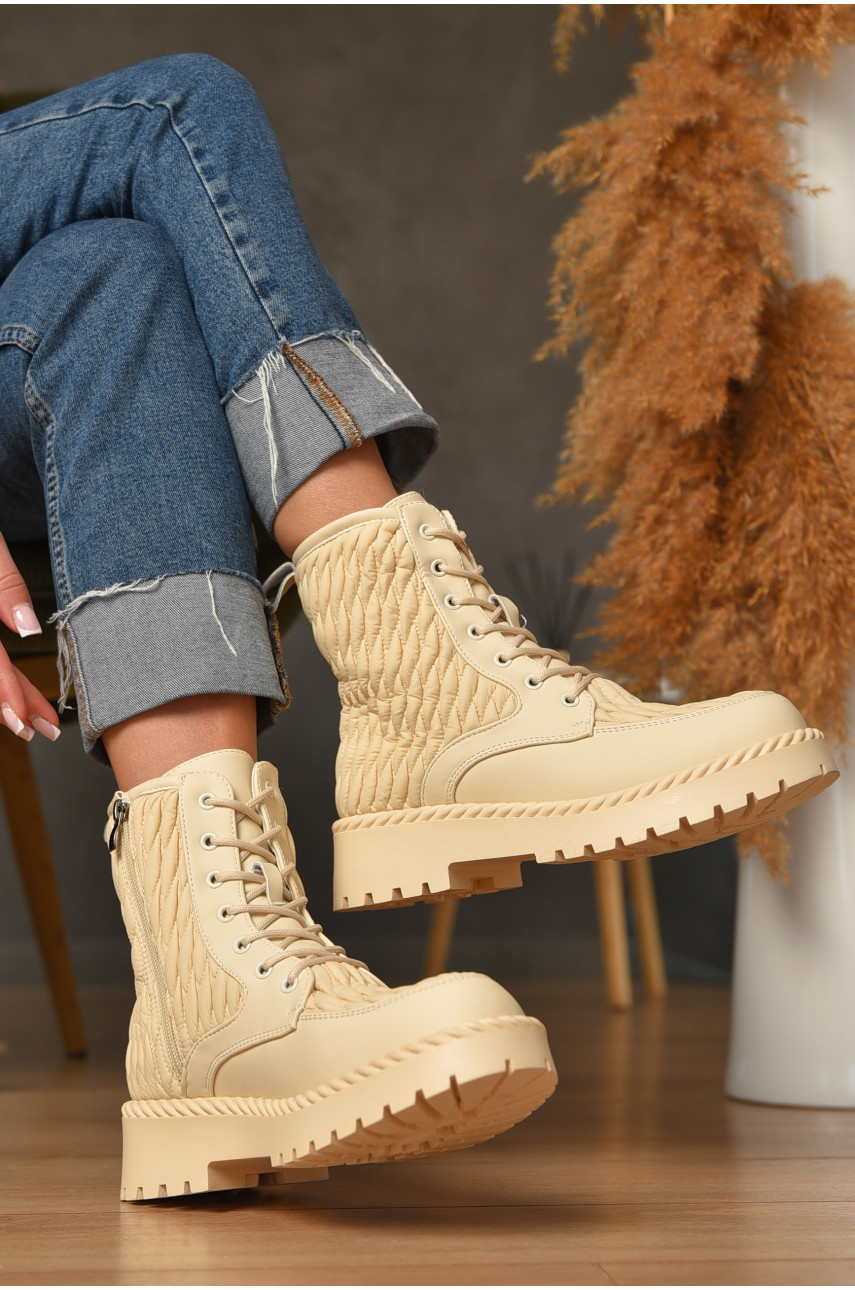 Ботинки женские зимние бежевого цвета Z 50-2 208053