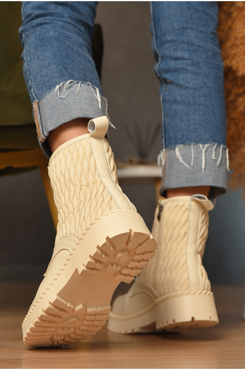 Ботинки женские зимние бежевого цвета Z 50-2 208053