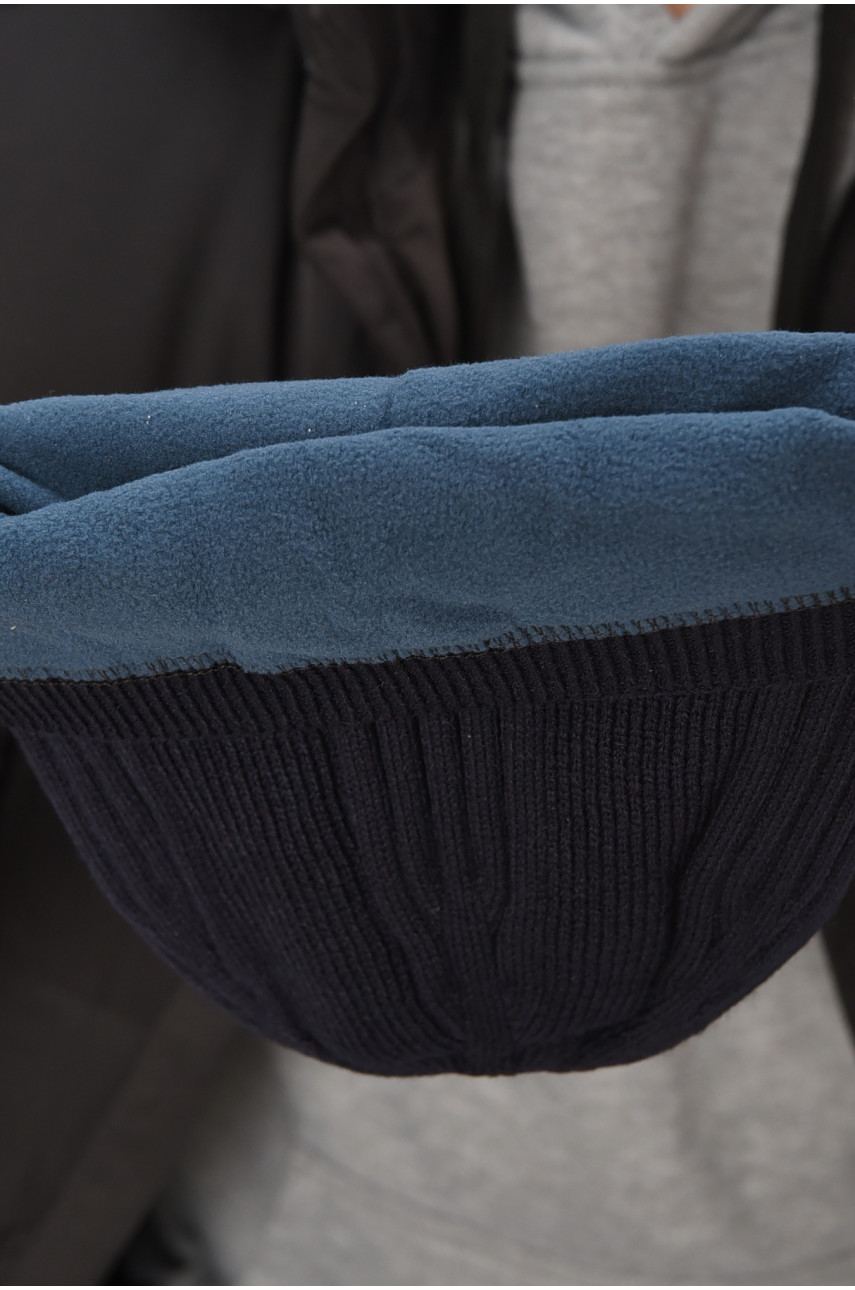 Шапка мужская на флисе темно-синего цвета 208057