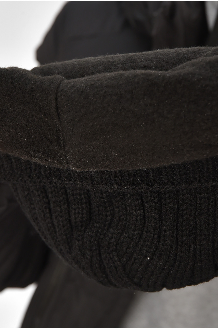 Шапка мужская на флисе черного цвета 208059