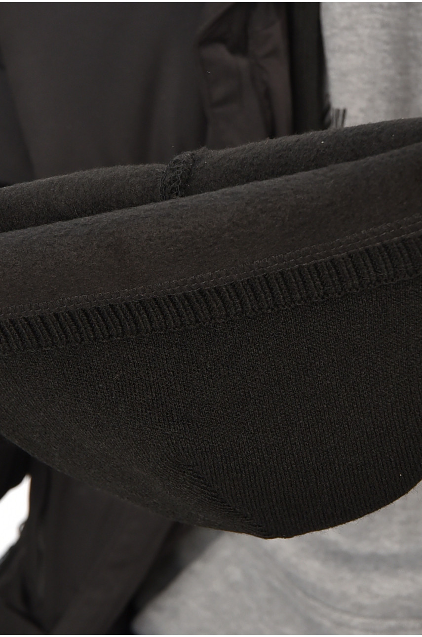 Шапка мужская на флисе черного цвета 208060