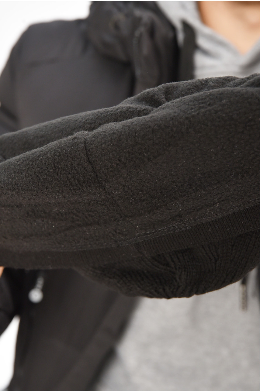 Шапка мужская на флисе черного цвета 208062