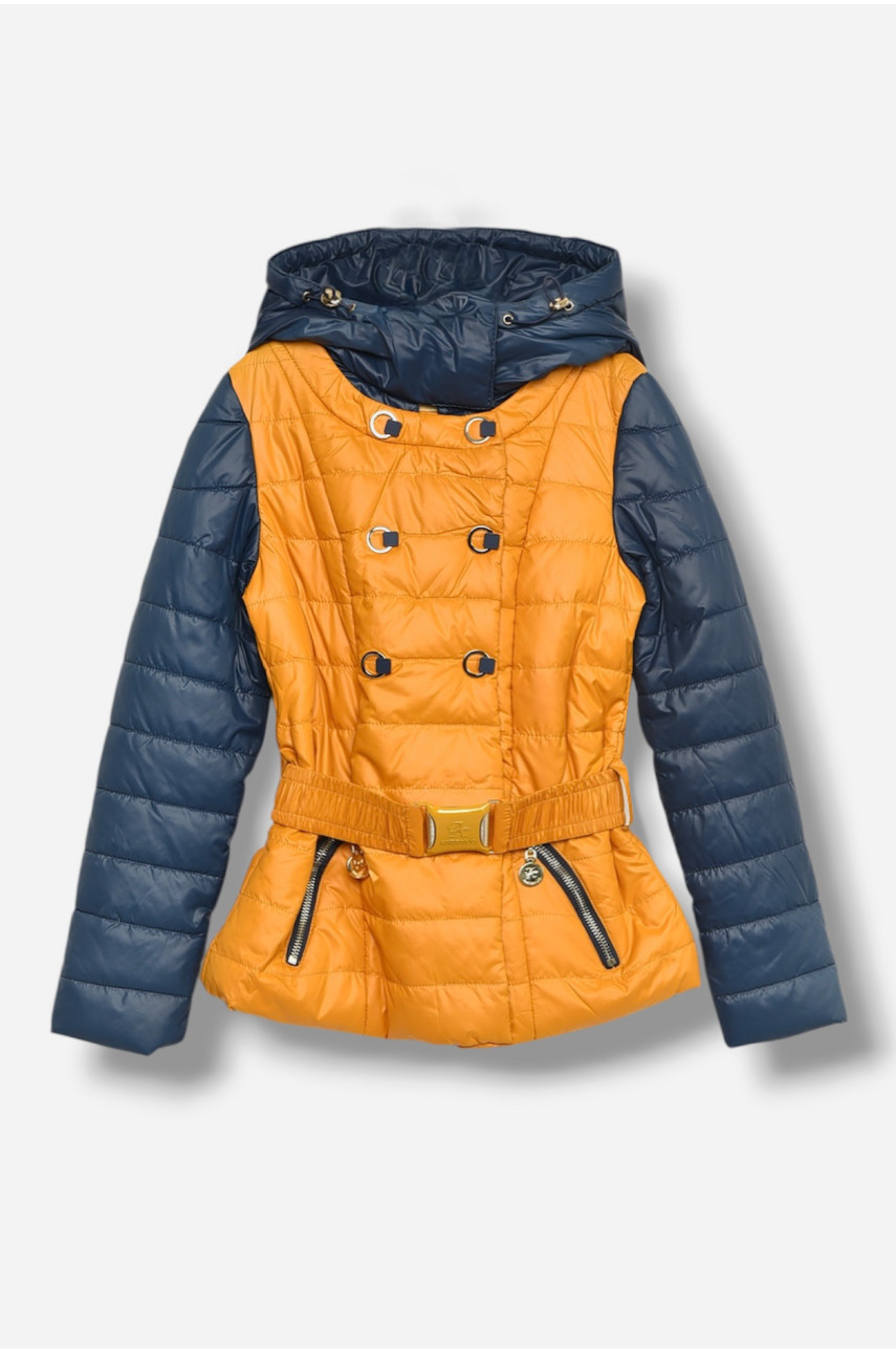 Куртка детская для девочки демисезонная горчичного цвета 1643 208071