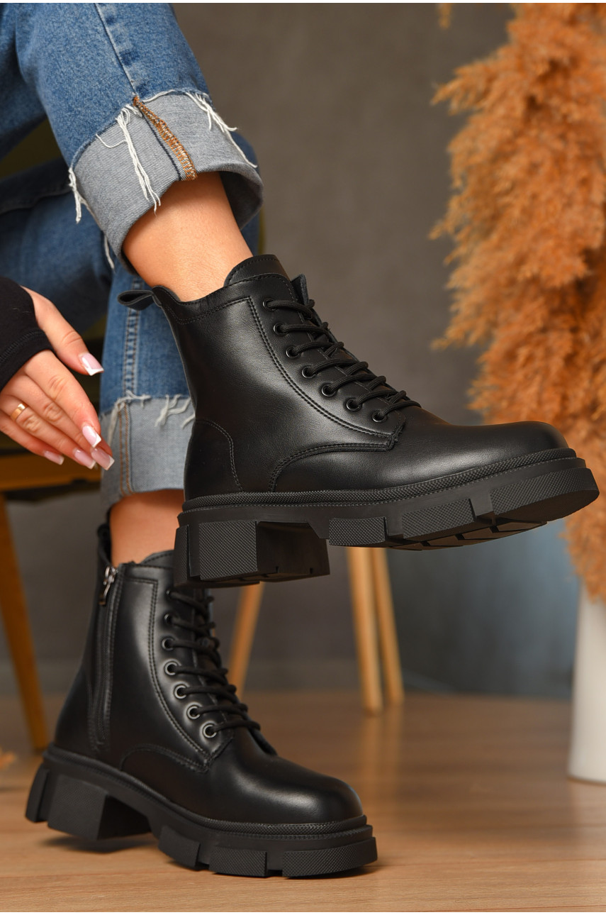 Ботинки женские зимние черного цвета F70 208074