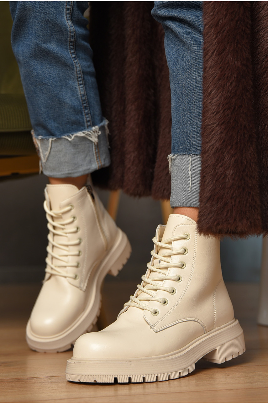 Ботинки женские зимние светло-бежевого цвета С103-2 208075