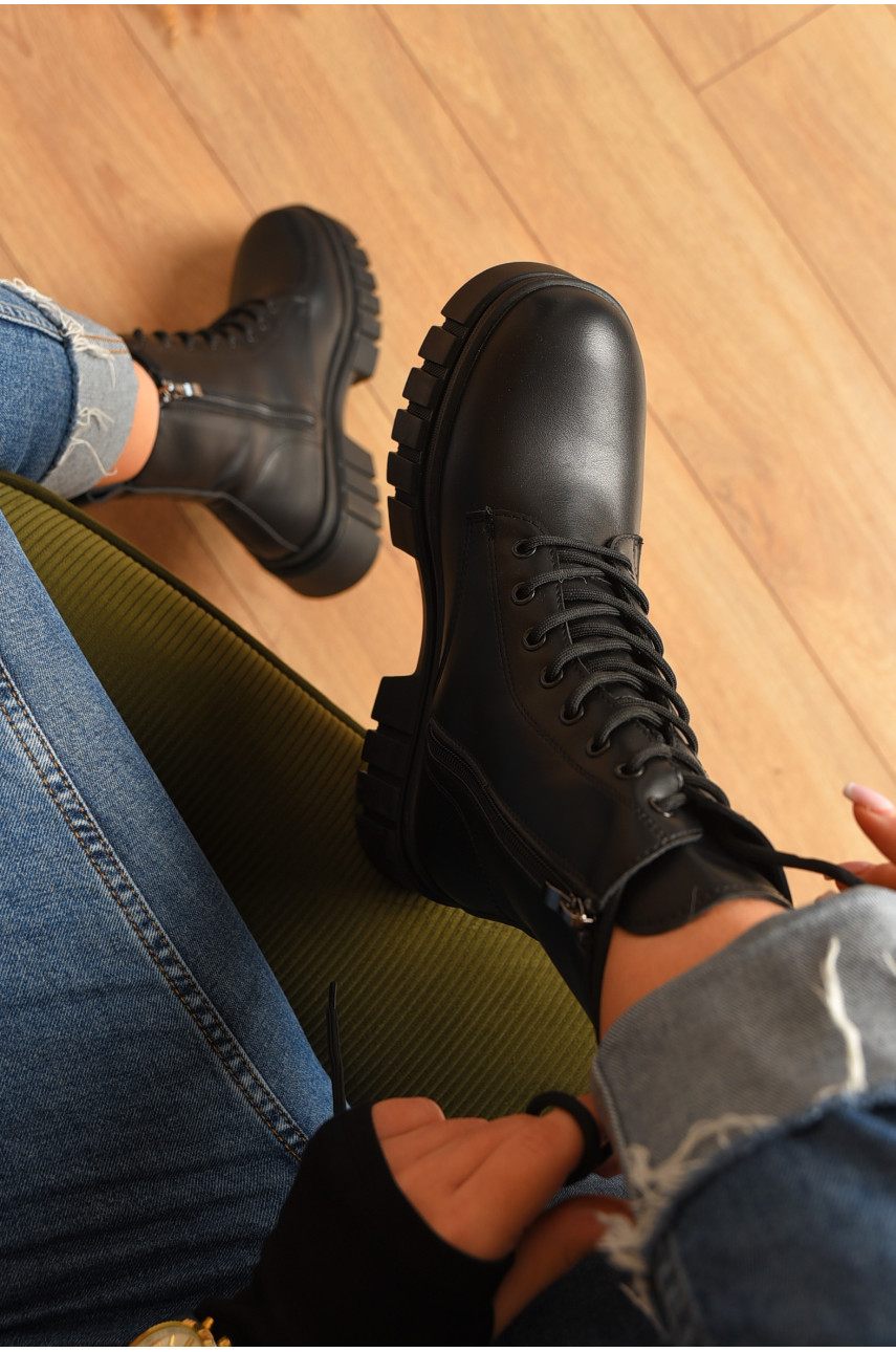 Ботинки женские зимние черного цвета F88-1 208077