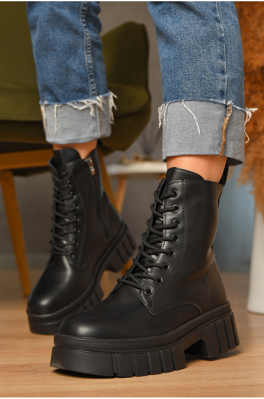 Ботинки женские зимние черного цвета F88-1 208077