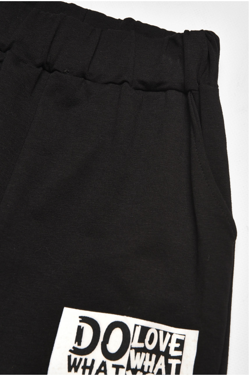 Спортивные штаны для девочки черного цвета 208082