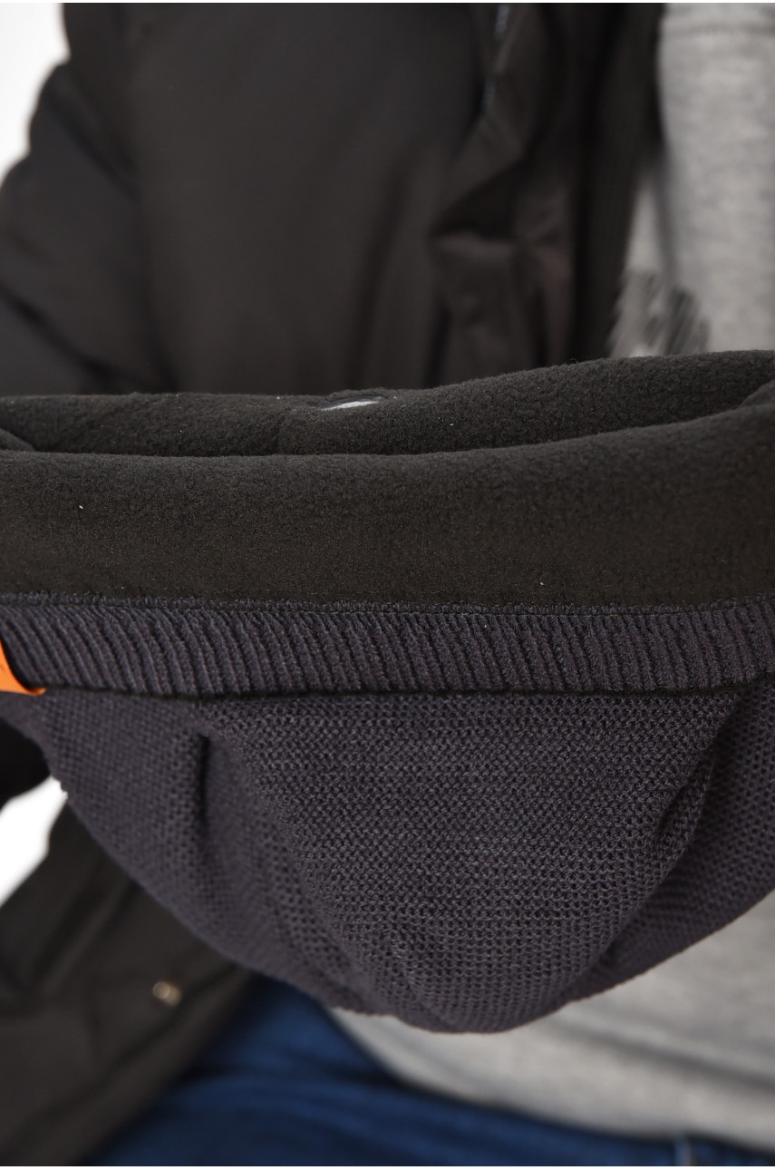 Шапка мужская на флисе темно-синего цвета 3051 208084