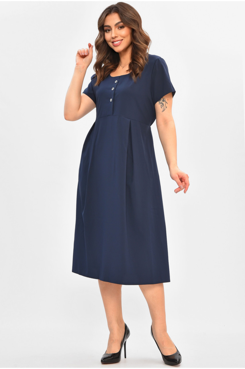 Платье женское однотонное темно-синего цвета 8263 208086