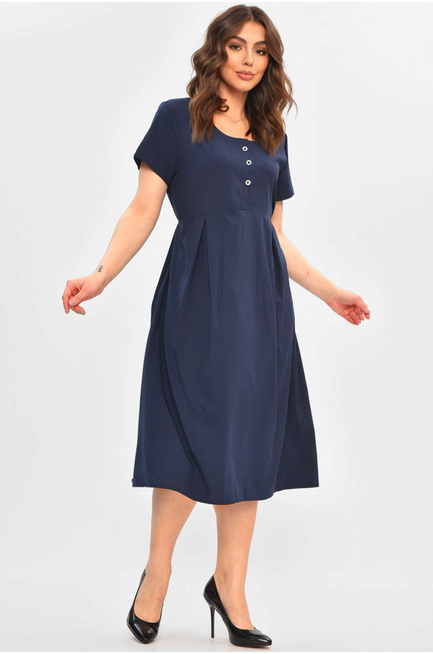 Платье женское однотонное темно-синего цвета 8263 208086