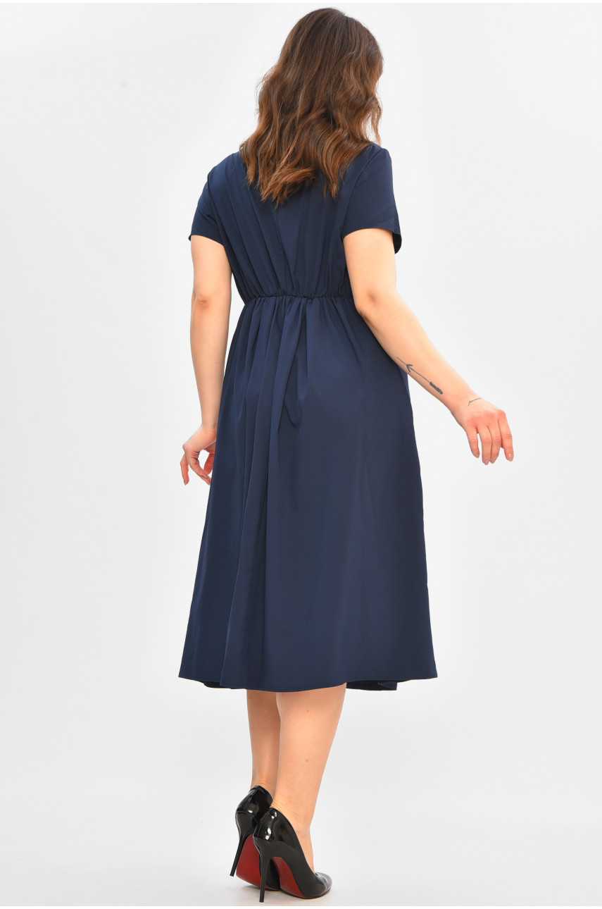 Платье женское однотонное темно-синего цвета 8263 208086